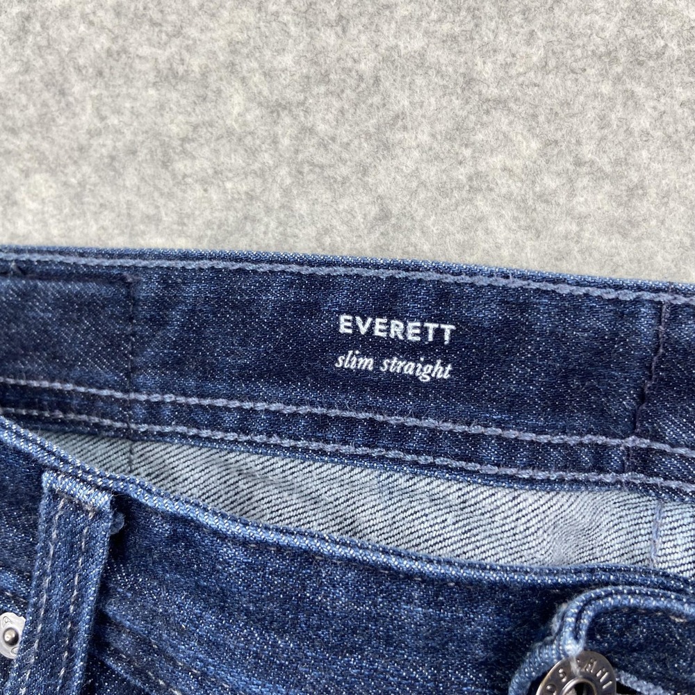 AG Adriano Goldschmied Everett Slim Straight Jeans Mens 34x22 Hemmed Dark Blue - Picture 7 of 16